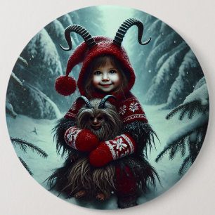 Christmas Krampus Button
