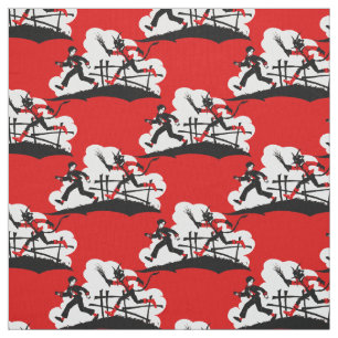 christmas krampus fabric