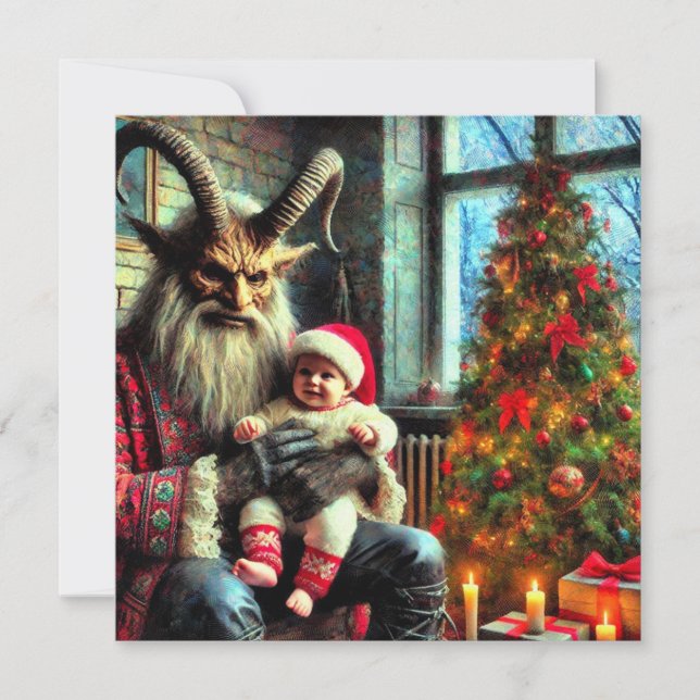 Christmas Krampus Flat Holiday Card (Front)