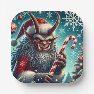 Christmas Krampus Paper Plate