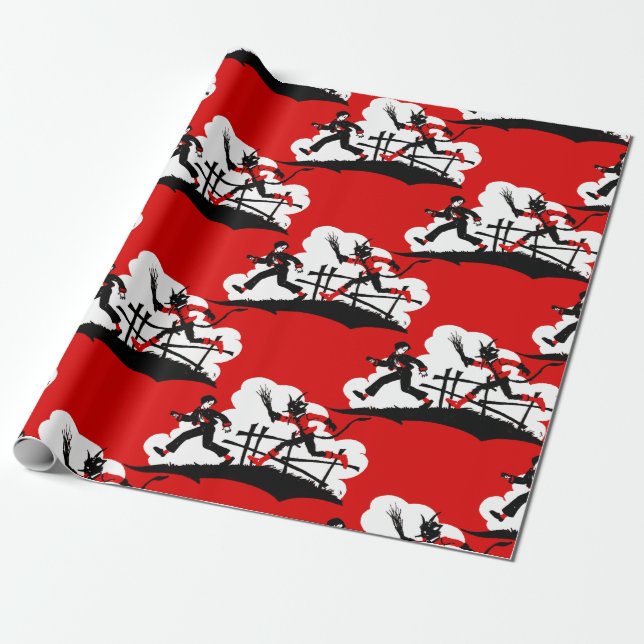 christmas krampus wrapping paper (Unrolled)