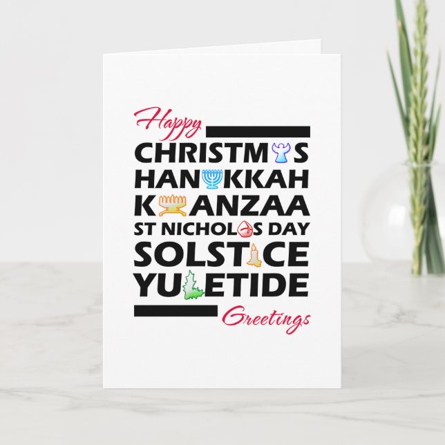 Christmas Kwanzaa Hanukkah Solstice Yuletide  Card (Front)