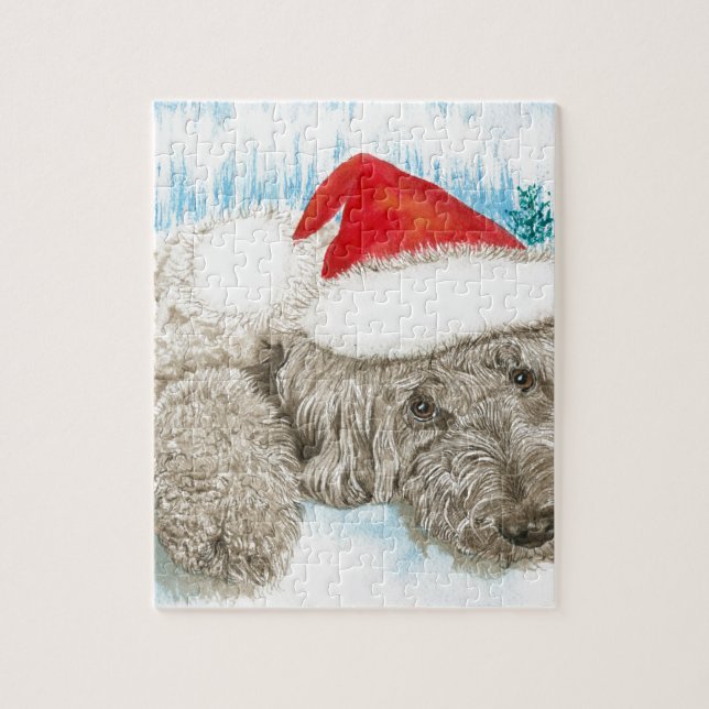 Christmas Labradoodle Jigsaw Puzzle (Vertical)