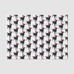 Christmas Labrador Black Dog In Santa Hat Tissue Paper