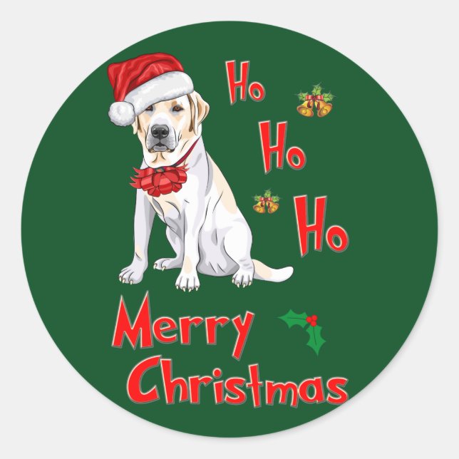 Christmas Labrador Classic Round Sticker (Front)