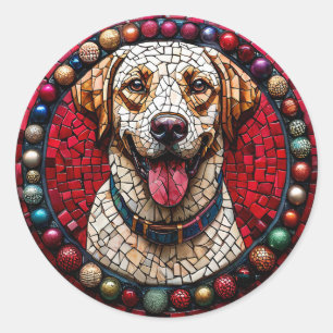 Christmas labrador dog classic round sticker