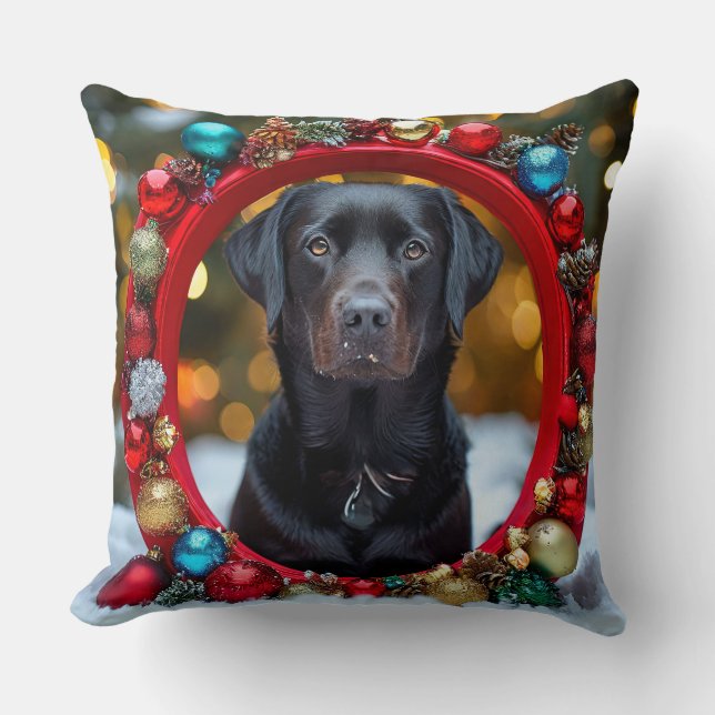 Christmas Labrador dog Cushion (Front)