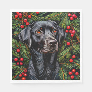 Christmas labrador dog napkin