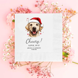 Christmas Labrador Dog Personalised Cheers Napkin
