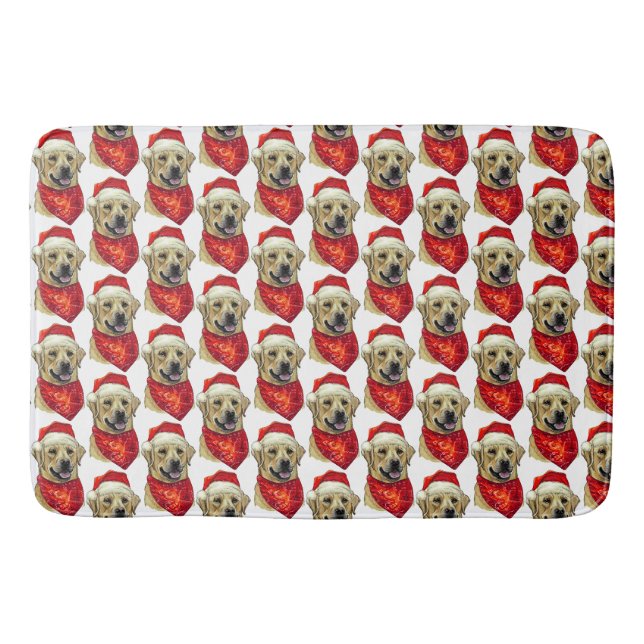 Christmas Labrador  dog Wrapping Paper Bath Mat (Front)