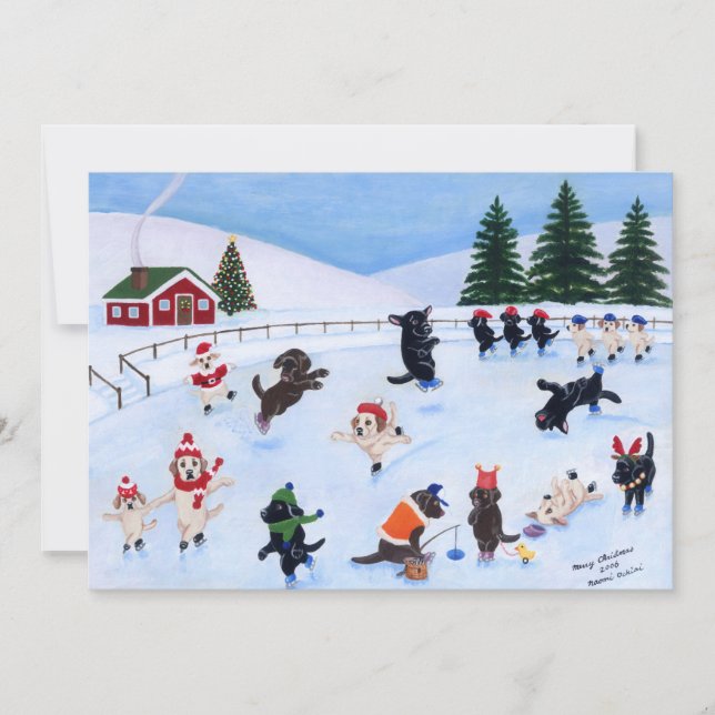 Christmas Labrador Fun Painting Invitation (Front)