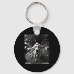 Christmas Labrador Retriever Caught On Camera  Key Ring