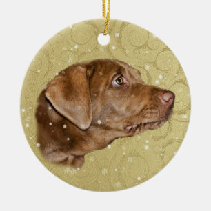 Christmas, Labrador Retriever Dog Ceramic Tree Decoration