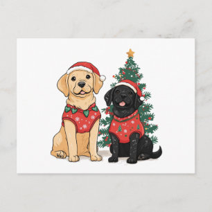 Christmas Labrador Retriever Dogs Holiday Postcard