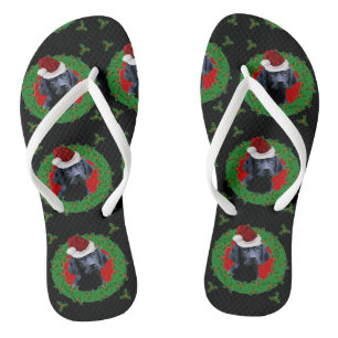 Christmas Labrador Retriever flip flops