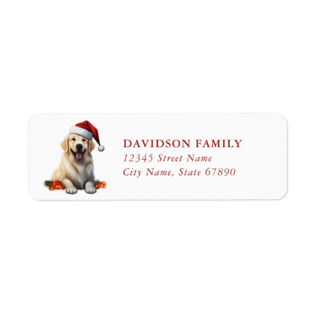 Christmas Labrador Retriever Return Address Labels (Front)