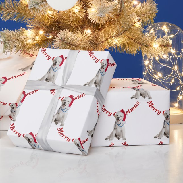 Christmas Labrador Retriever with Stethoscope Wrapping Paper (Holidays)