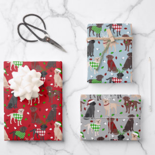 Christmas Labrador Retriever Wrapping Paper Sheet