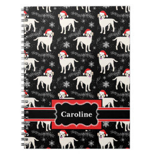 Christmas Labrador Retrievers in Santa Hats Notebook