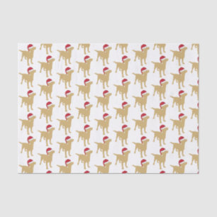Christmas Labrador Yellow Dog In Santa Hat Tissue Paper