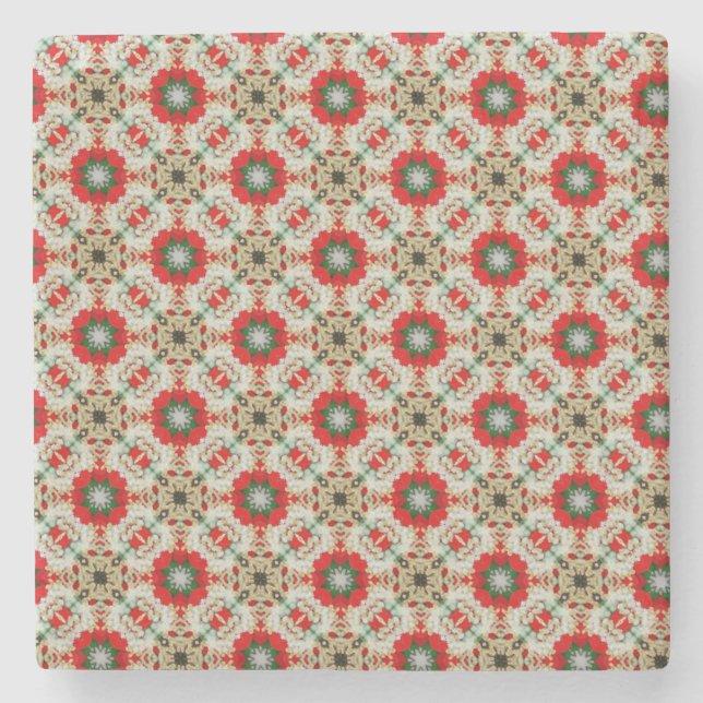 Christmas Lace Pattern Stone Coaster (Front)