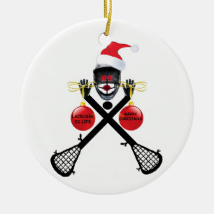 Christmas Lacrosse Ceramic Tree Decoration