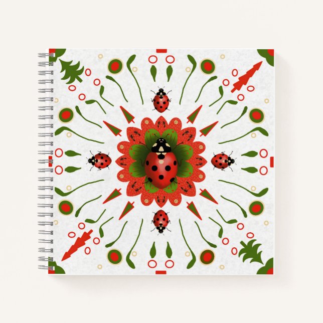 Christmas Ladybug 8.5" X 8'5" Notebook (Front)