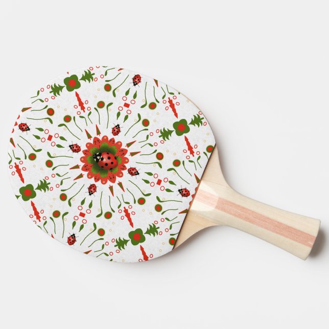 Christmas Ladybug Ping Pong Paddle (Side)