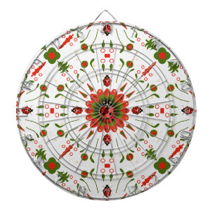 Christmas Ladybug Red White Green Dartboard