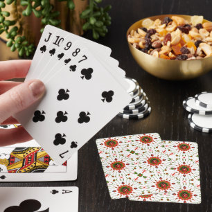 Christmas Ladybug Red White Green Playing Cards