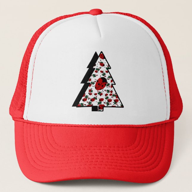 CHRISTMAS LADYBUGS TRUCKER HAT (Front)