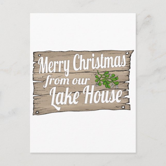 christmas lake house holiday postcard (Front)