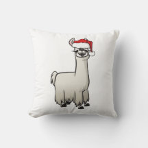 Christmas Lama T-Shirt Throw Pillow