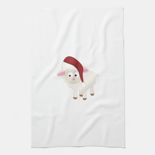 Christmas Lamb Tea Towel (Vertical)