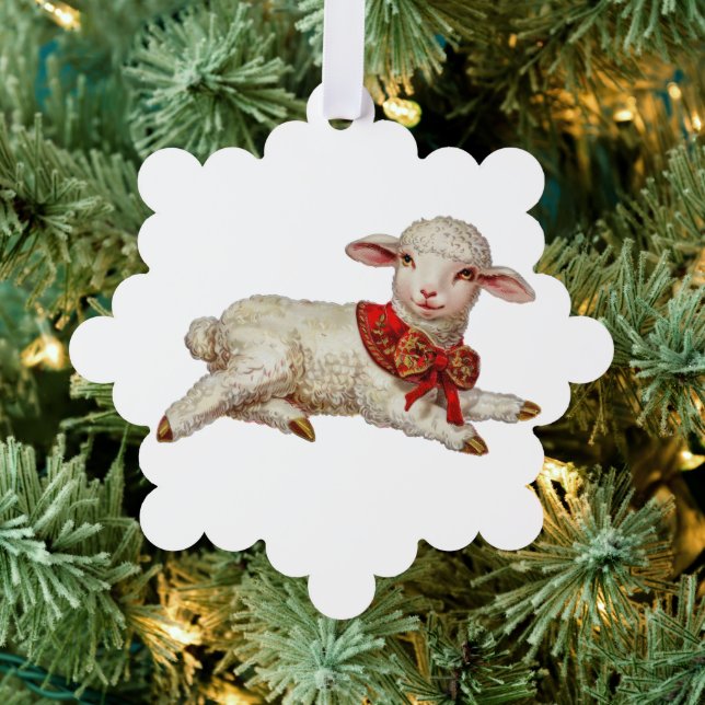 Christmas lamb tree decoration card (Insitu (Tree))
