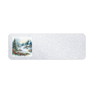 Christmas Landscape Art Address Labels