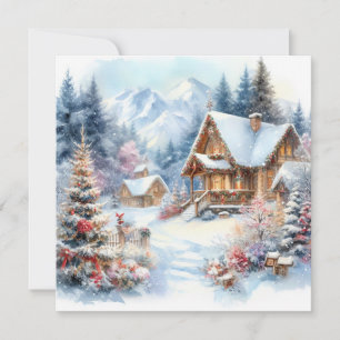 Christmas Landscape Art Greeting Card