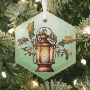 Christmas lantern glass tree decoration