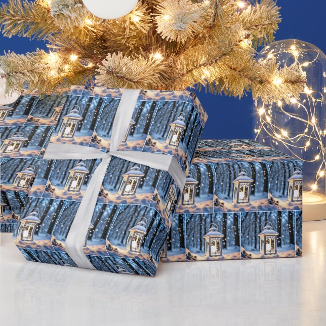 Christmas Lantern In Snow Wrapping Paper (Holidays)