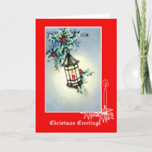 Christmas Lantern Mid-century Holiday Card