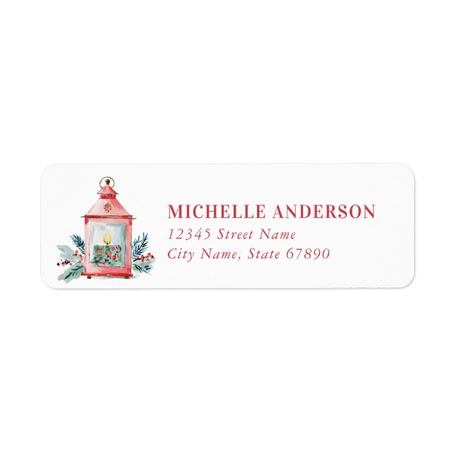Christmas Lantern Return Address Labels (Front)