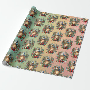 Christmas lantern wrapping paper