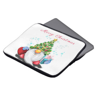 Christmas Laptop Sleeve Gnome with Gifts