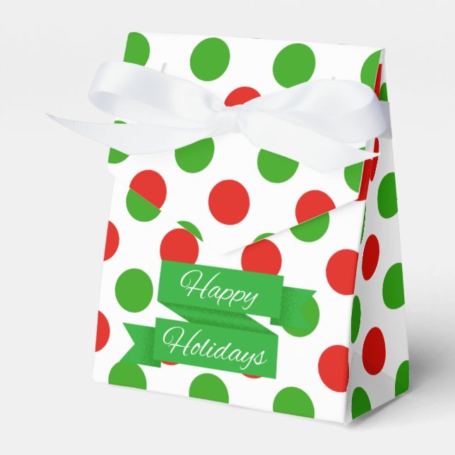Christmas Large Polka Dot Pattern Favour Box (Front Side)
