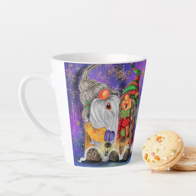 Christmas Latte Mug Gift Happy Gnomes Singing (In Situ)