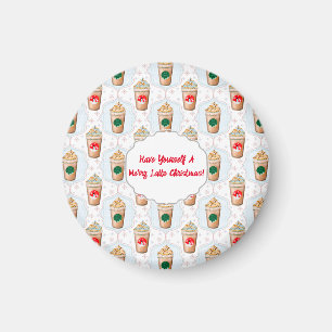 Christmas Latte Ogee Snowflake Pattern  Magnet