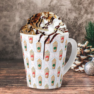 Christmas Latte Ogee Snowflake Pattern  Mug