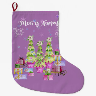 Christmas lavender large christmas stocking