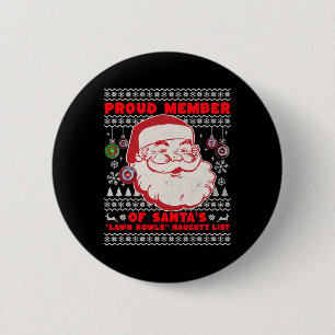 Christmas Lawn Bowls Idea For Men And Santas Xmas 6 Cm Round Badge