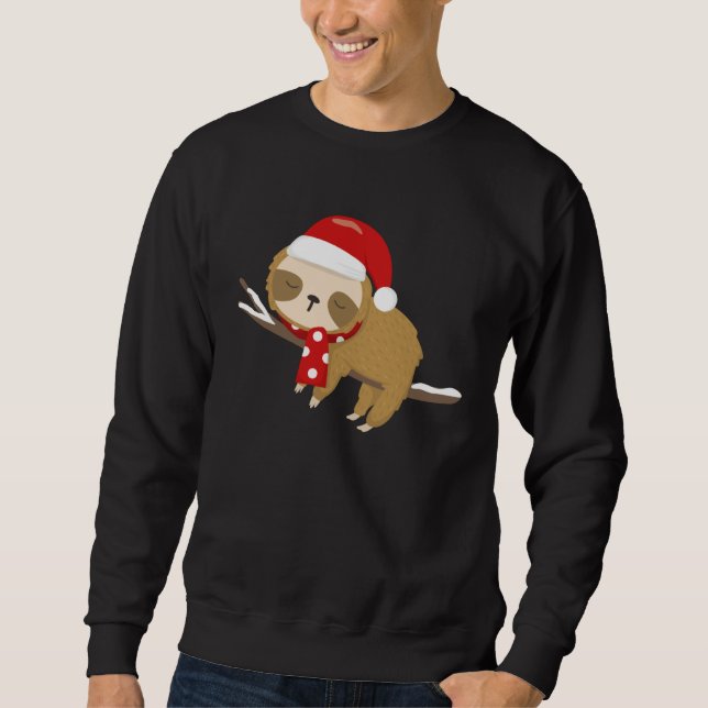 Christmas Lazy Sloth My Spirit Animal  Xmas Sweatshirt (Front)